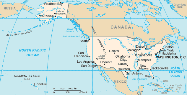 political map of us and canada. Map of United States
